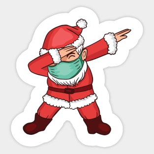 Dabbing Santa in Mask Sticker